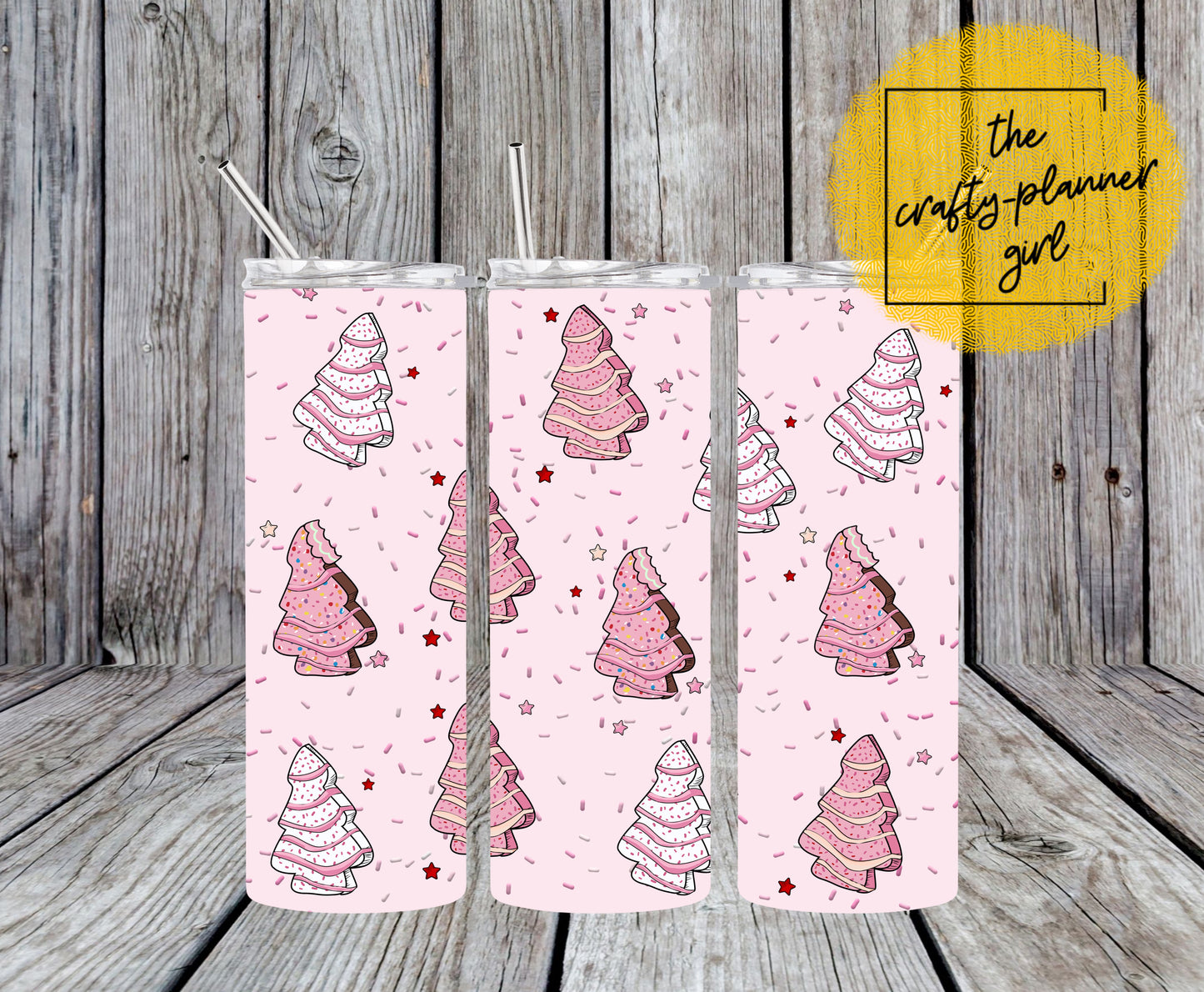 Pink Christmas Tree Cakes