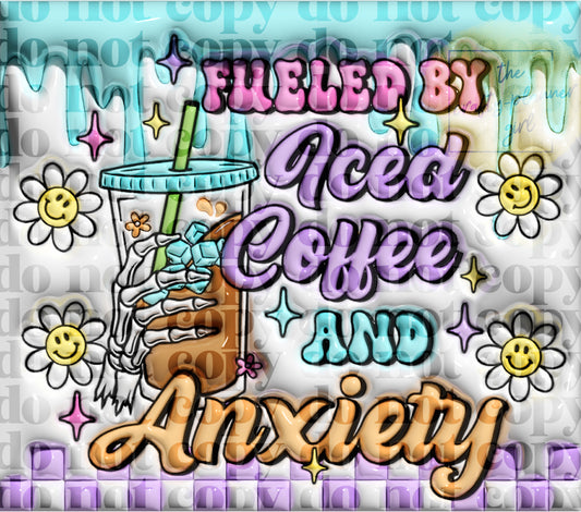 Iced Coffee and Anxiety 20oz Tumbler Wrap