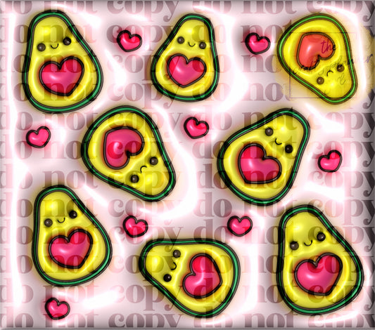 Avocado Hearts 3D 20oz Tumbler Wrap